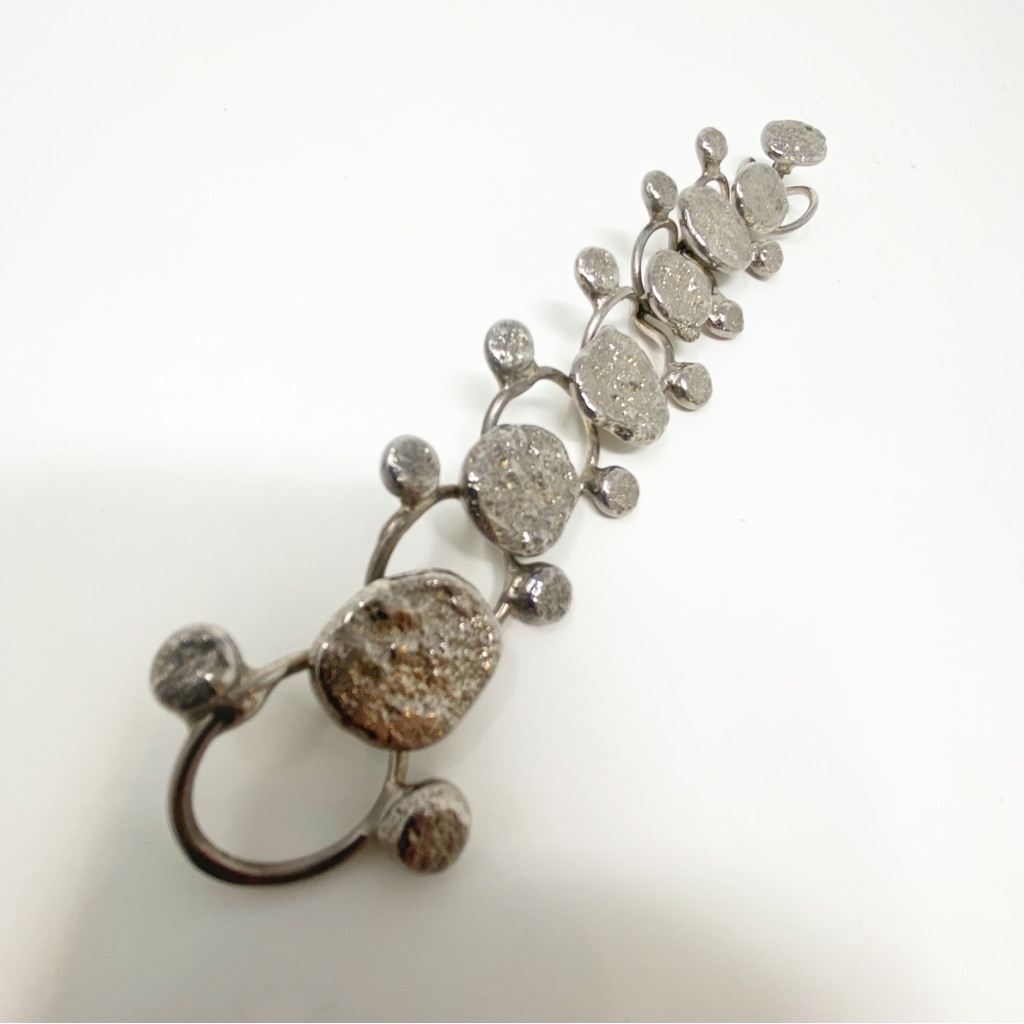 647 Vintage Jacob Hull Silver Modernist Bracelet For Buch + Deichman